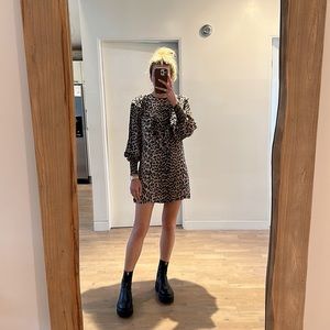 Ganni Animal Print Mini Dress